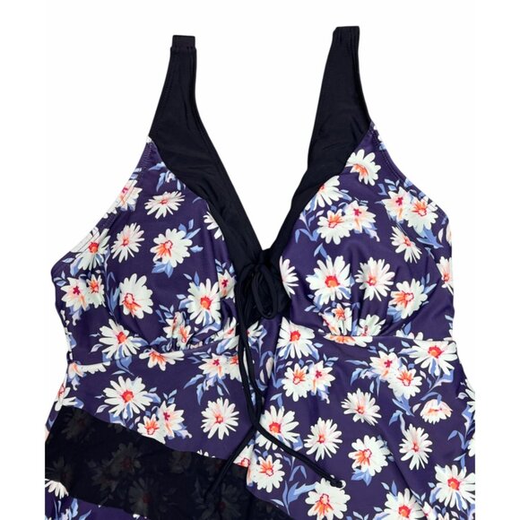 Grace Karin Floral Daisy Print Swim Top With Adjustable Straps - Picture 6 of 12